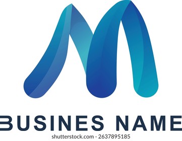 Creative gradient letter m logo design template