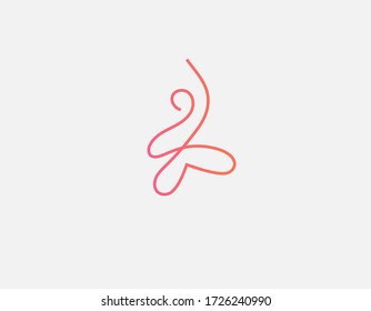 Creative gradient linear logo icon image of a man with a raised hand