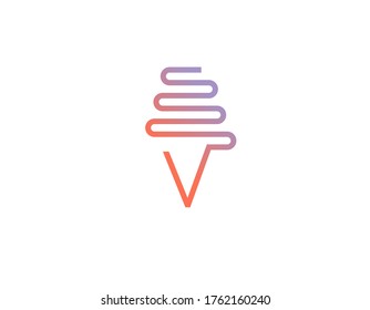 Creative gradient logo icon linear image ice cream cone