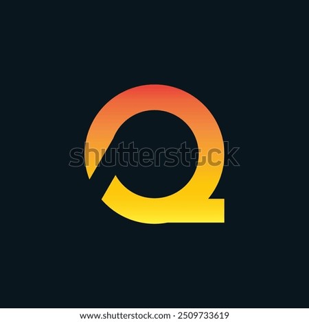 Creative Gradient Q Letter Vector Colourful Logo, Minimal Q Alphabet Logo Sign Letter, Q Letter Typography Sign and Symbol