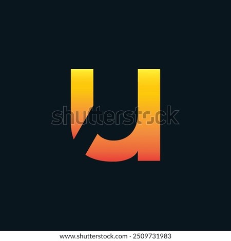 Creative Gradient U Letter Vector Colourful Logo, Minimal U Alphabet Logo Sign Letter, U Letter Typography Sign and Symbol