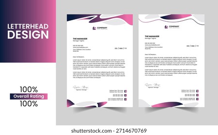 Corporate Letterhead Design mit kreativem Farbverlauf