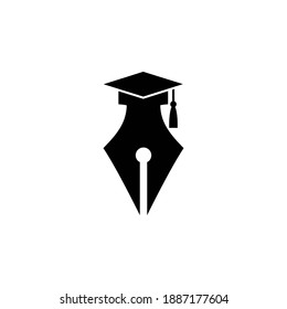 Creative Graduierung Stift und Mütze schwarz Symbol