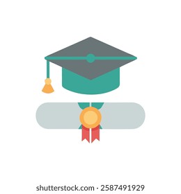 Creative Graduation Scroll Illustration Icon