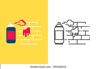 Creative, Graffiti Flat And Line Style Vector Icon