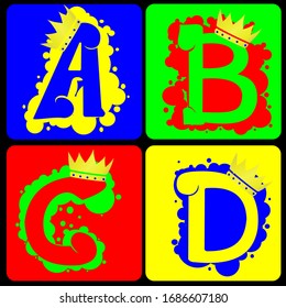 Creative Graffiti font crown templates, modern and simple