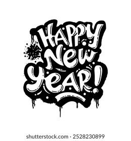 Creative graffiti style illustration wishing a joyful Happy New Year with artistic flair