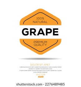 Creative (Grape), Grape label, vector illustration.