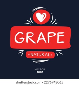 Creative (Grape), Grape label, vector illustration.