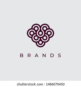 creative grapes icon logo design template