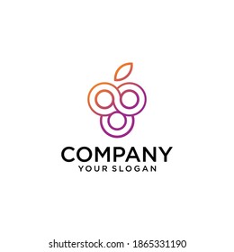 plantilla de diseño de logotipo de iconos de uvas creativas