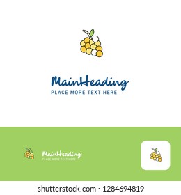 Creative Grapes Logo Design. Flat color Logo place for Tagline. Vector Illustration