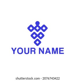 creative grapes logo and people logo designs vector