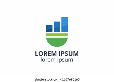 Creative graph logo icon sign design Template for accounting, consultant, finance, management, investment corporate.