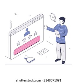 A creative graphic art, isometric vector illustration of web design 

