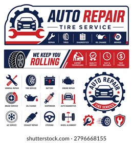 Creative graphic design for auto repair and tire service business
