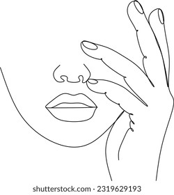 Kreatives Grafikdesign. Kreative Hand- und Gesichtskunst. Schwarz-Weiß-Grafik-Design.