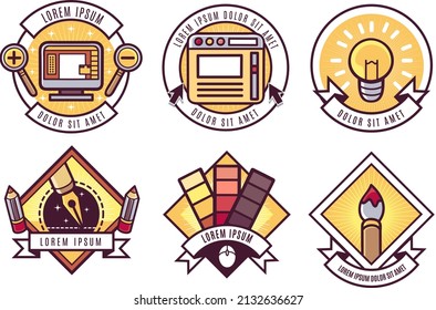 creative graphic design logo badge set