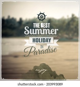 Creative graphic message for your travel design.Vector blurred background