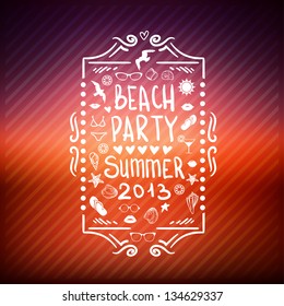 creative graphic poster for your design. summer  emblems. Vector summer  icons