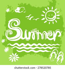 Creative graphic for summer. Watercolor. Vector 