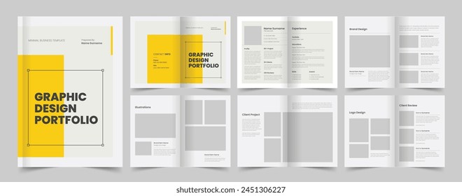 Creative Graphics Design Portfolio Layout Design, 12 Pages Design, Print