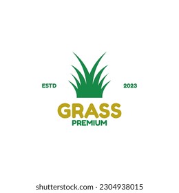 Creative grass logo design concept vector illustration idea