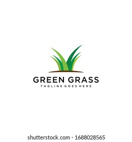 Creative grass logo template design vector illustration