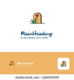 Creative Grave Logo Design. Flat color Logo place for Tagline. Vector Illustration