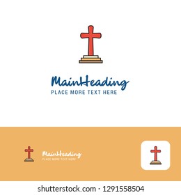Creative Grave Logo Design. Flat color Logo place for Tagline. Vector Illustration