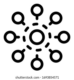 Creative gravity icon. Outline creative gravity vector icon for web design isolated on white background