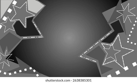 Creative Grayscale Background with Geometric Stars