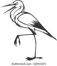 Creative Great Blue Heron Illustration