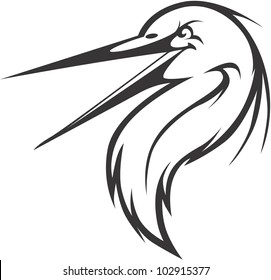 Creative Great Blue Heron Illustration