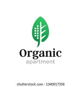 Creative Green Apartment Logo Design Idea