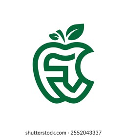 Creative Green Apple Logo Design