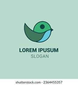 Logotipo de ave verde creativa - diseño vectorial de marca de silueta