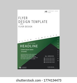 Creative green and black colour flyer design vector art design