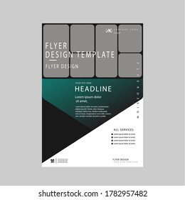 Creative green and black colour vector flyer template design