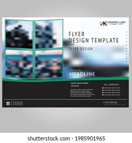 Creative Green  and black colour vector business Flyer design 