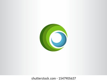 Creative Green and blue round vector logo design concept