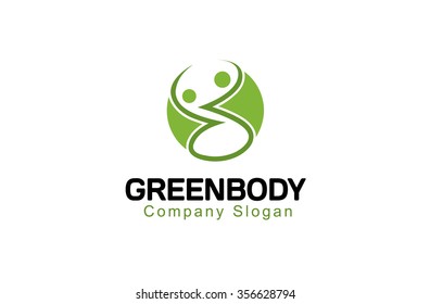 Creative Green Body Circle Logo Vector Symbol Design Illustration