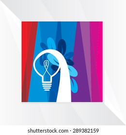 creative green bulb idea vector illustration 