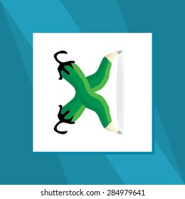 creative green chili like pencil concept vector illustration 