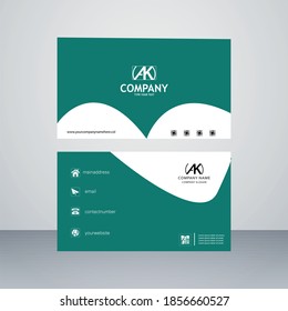 Creative green colour business card vector design