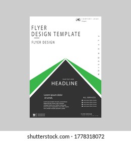 Creative green and dark grey colour Flyer Template art vector design