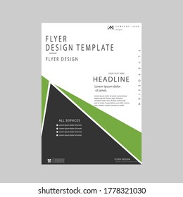 Creative green and dark grey colour Flyer Template art vector design