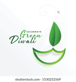 creative green diya design for eco green diwali