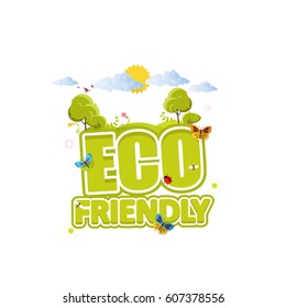 Creative Green Eco Label Design in Editable Vector Format. 