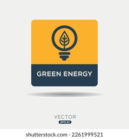 Creative (Green energy) Icon, Vector sign.